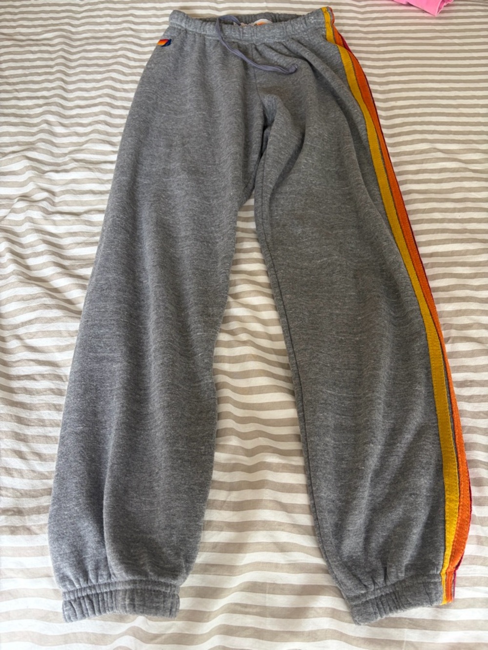 Aviator Nation Gray 5 stripe sweatpants - M